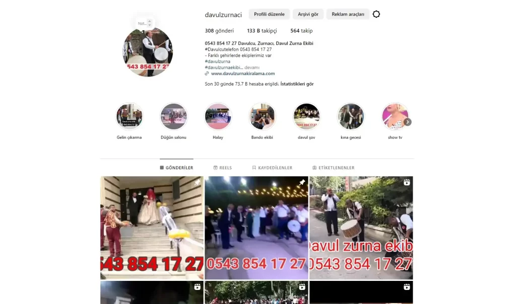 Bağcılar Davulcu İnstagram Sayfası @davulzurnaci